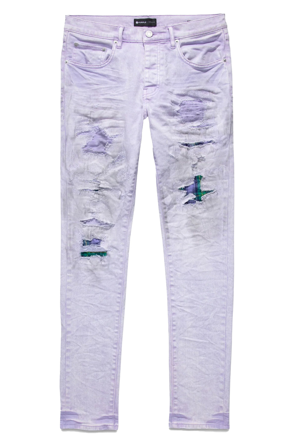 Purple Brand Jeans White Heavy Repair With Plaid Patch P001-WRPP223 –  Emergency Clothing Store