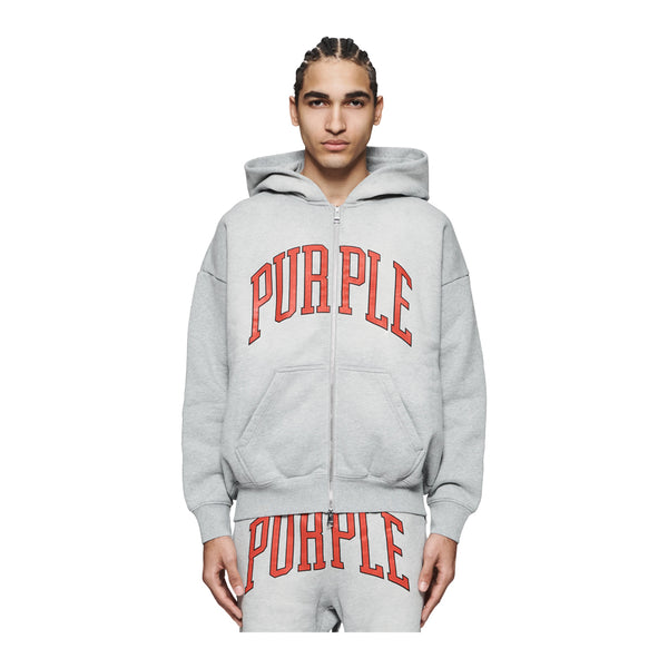 Purple Brand Hoodie Collegiate Zip Up Hoodie P460-HCMC124