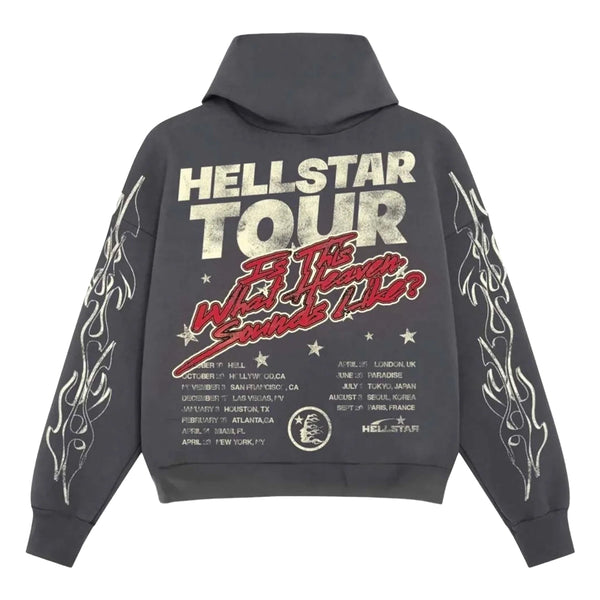 Hellstar Records Hoodie Tour Vintage Black