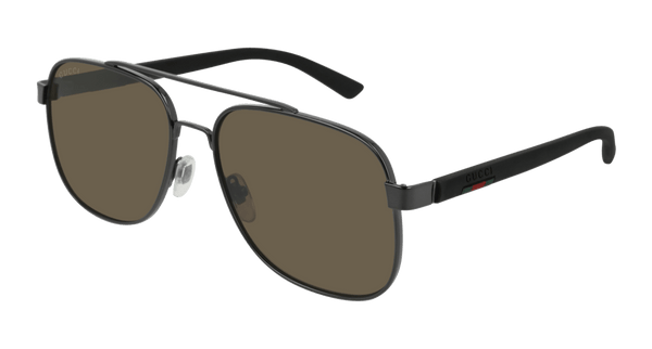 Gucci Gunmetal Black Navigator Sunglasses GG0422S-002