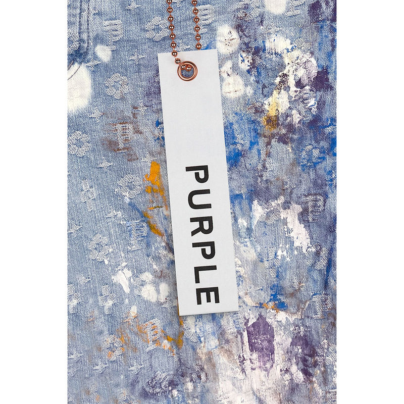 Purple Jeans Paint Over Bleach Jacquard Monogram P001-LBPJ222